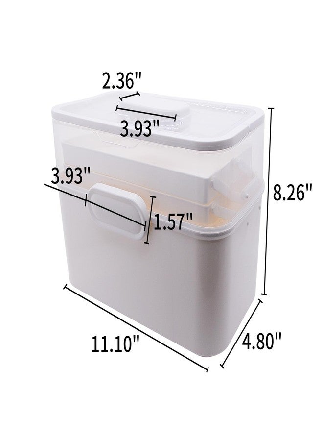 Saim First Aid Organizer Multipurpose Storage Box with Handle, 3-Layer Portable Tackle Box, Art Craft Case for Sewing Supplies Medicine Cosmetic,Cosmetic Household Organizer - White - Image 2
